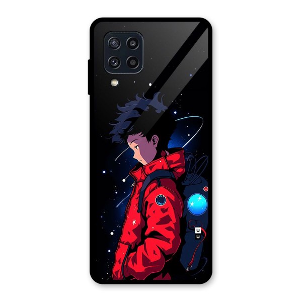 Cute Space Boy Glass Back Case for Galaxy M32