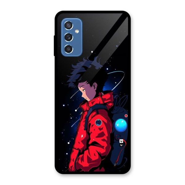 Cute Space Boy Glass Back Case for Galaxy M52 5G