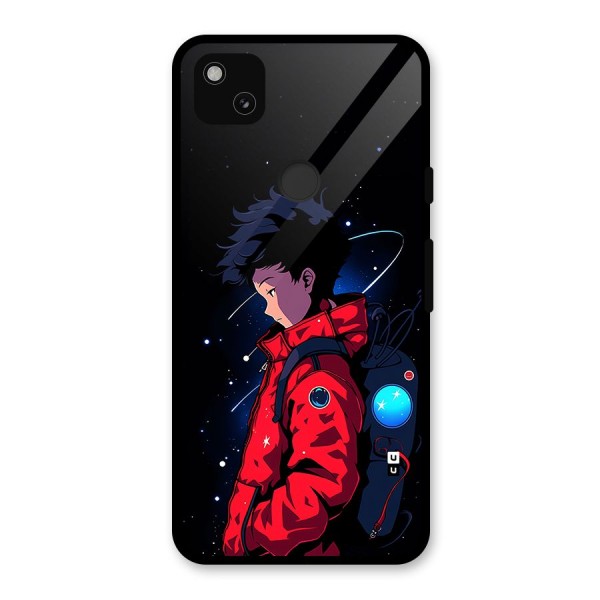 Cute Space Boy Glass Back Case for Google Pixel 4a