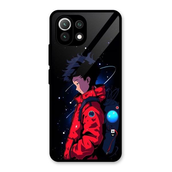 Cute Space Boy Glass Back Case for Mi 11 Lite