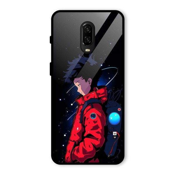 Cute Space Boy Glass Back Case for OnePlus 6T