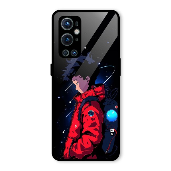 Cute Space Boy Glass Back Case for OnePlus 9 Pro