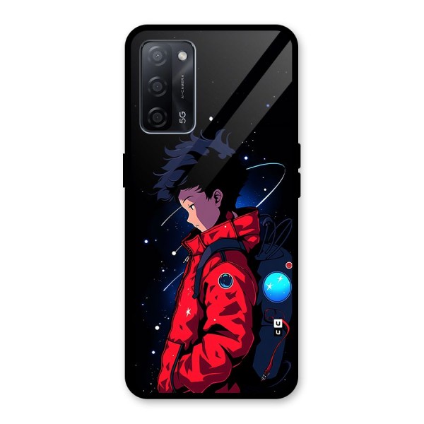 Cute Space Boy Glass Back Case for Oppo A53s 5G