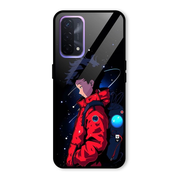 Cute Space Boy Glass Back Case for Oppo A74 5G