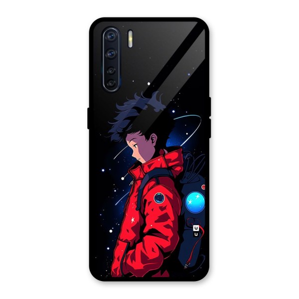 Cute Space Boy Glass Back Case for Oppo F15