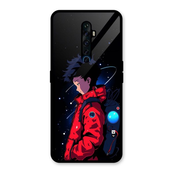 Cute Space Boy Glass Back Case for Oppo Reno2 F