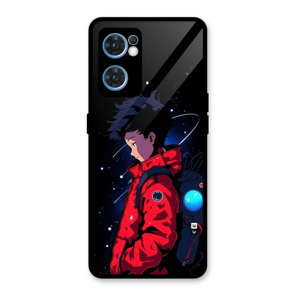 Cute Space Boy Glass Back Case for Oppo Reno7 5G