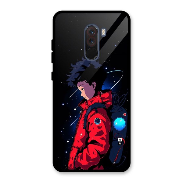 Cute Space Boy Glass Back Case for Poco F1