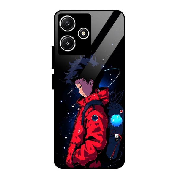 Cute Space Boy Glass Back Case for Poco M6 Pro