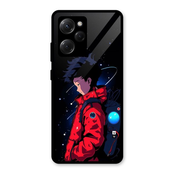 Cute Space Boy Glass Back Case for Poco X5 Pro