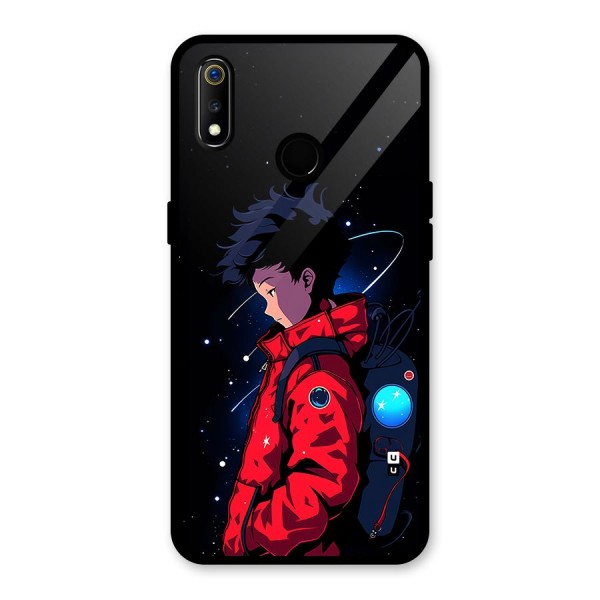 Cute Space Boy Glass Back Case for Realme 3