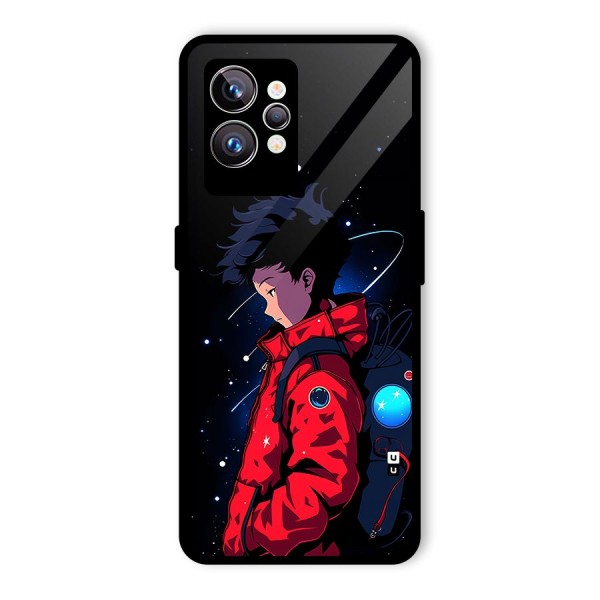 Cute Space Boy Glass Back Case for Realme GT2 Pro