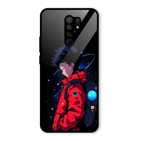 Cute Space Boy Glass Back Case for Redmi 9 Prime