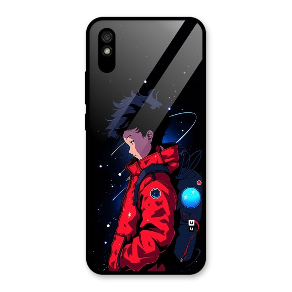 Cute Space Boy Glass Back Case for Redmi 9i