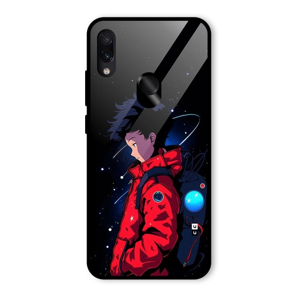 Cute Space Boy Glass Back Case for Redmi Note 7