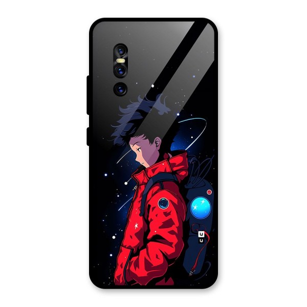 Cute Space Boy Glass Back Case for Vivo V15 Pro