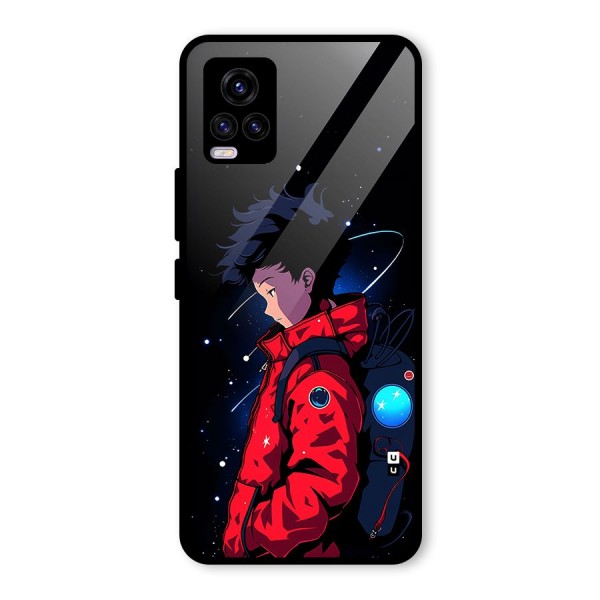 Cute Space Boy Glass Back Case for Vivo V20 2021