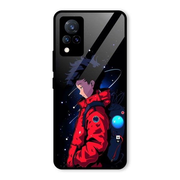 Cute Space Boy Glass Back Case for Vivo V21 5G