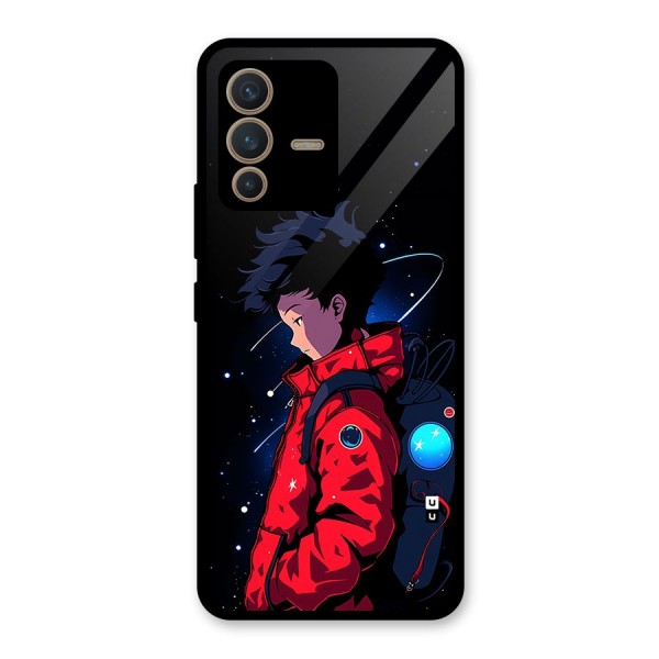 Cute Space Boy Glass Back Case for Vivo V23 5G