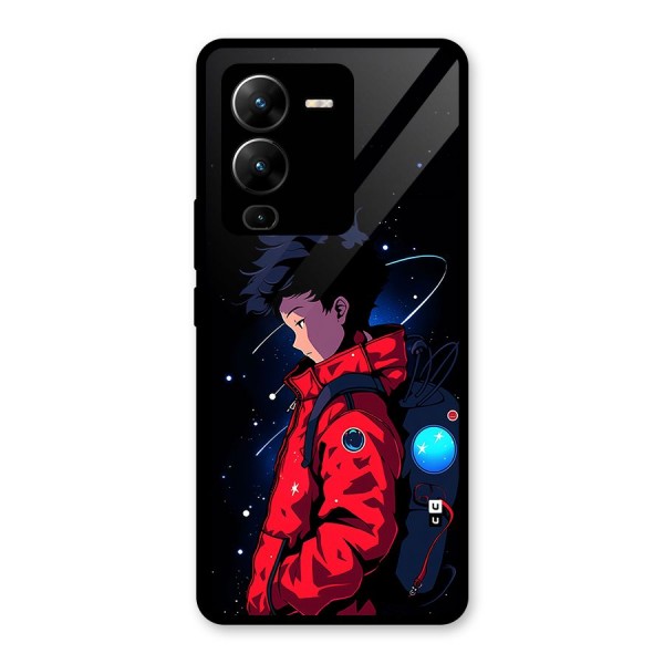 Cute Space Boy Glass Back Case for Vivo V25 Pro