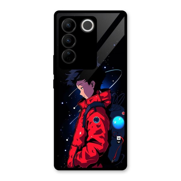 Cute Space Boy Glass Back Case for Vivo V27 Pro