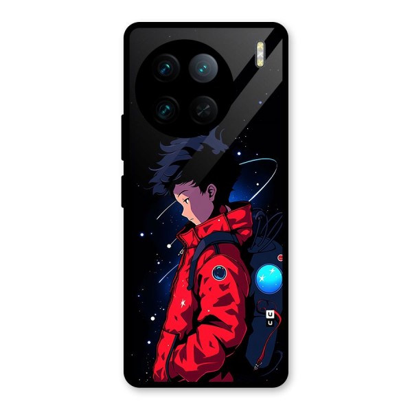 Cute Space Boy Glass Back Case for Vivo X90 Pro