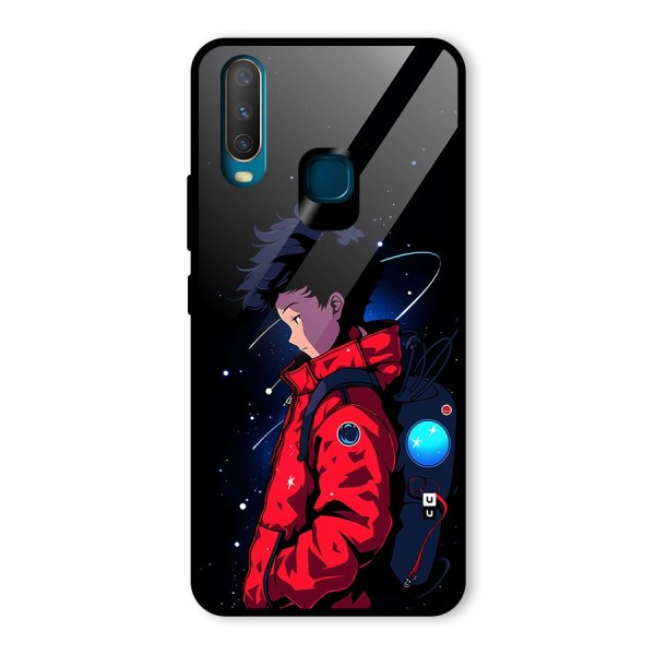 Cute Space Boy Glass Back Case for Vivo Y12