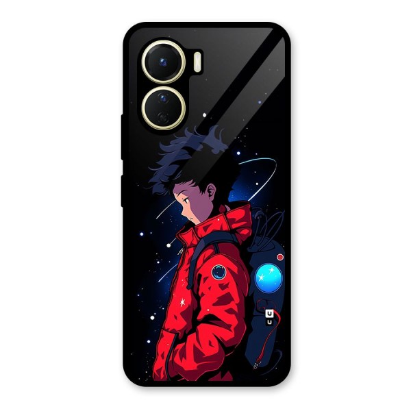 Cute Space Boy Glass Back Case for Vivo Y16