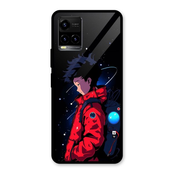 Cute Space Boy Glass Back Case for Vivo Y21A