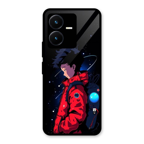 Cute Space Boy Glass Back Case for Vivo Y22