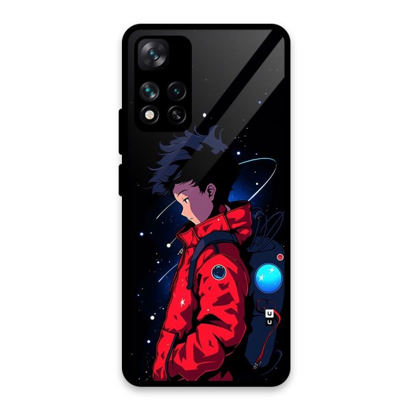 Cute Space Boy Glass Back Case for Xiaomi 11i 5G