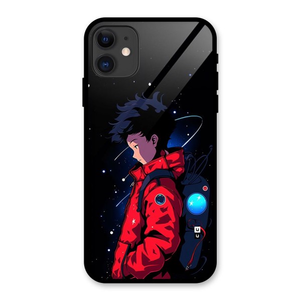 Cute Space Boy Glass Back Case for iPhone 11