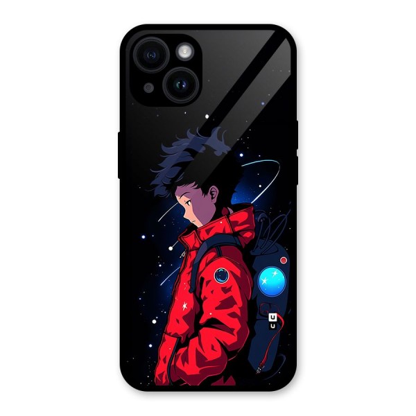 Cute Space Boy Glass Back Case for iPhone 14