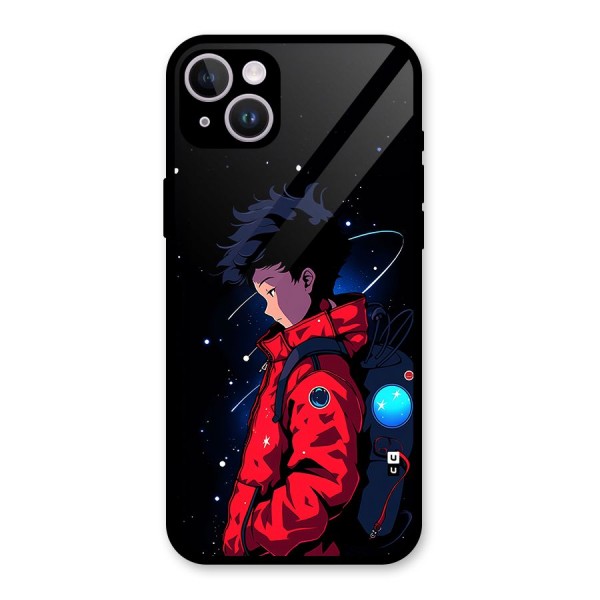 Cute Space Boy Glass Back Case for iPhone 14 Plus