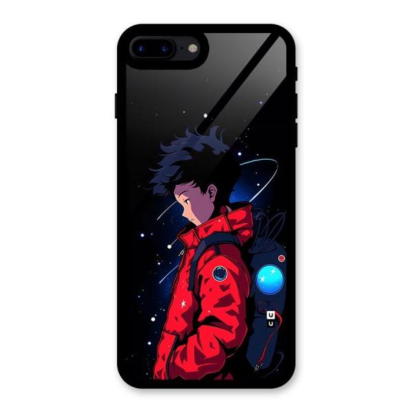 Cute Space Boy Glass Back Case for iPhone 7 Plus