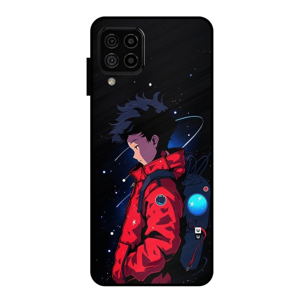 Cute Space Boy Metal Back Case for Galaxy A22 4G