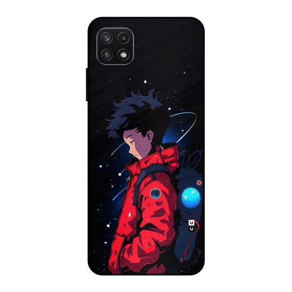 Cute Space Boy Metal Back Case for Galaxy A22 5G