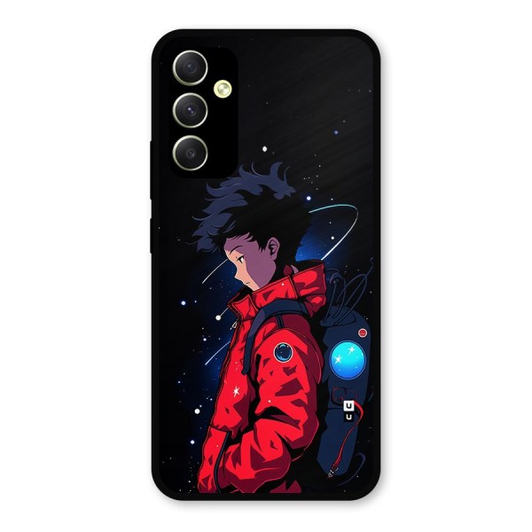 Cute Space Boy Metal Back Case for Galaxy A34