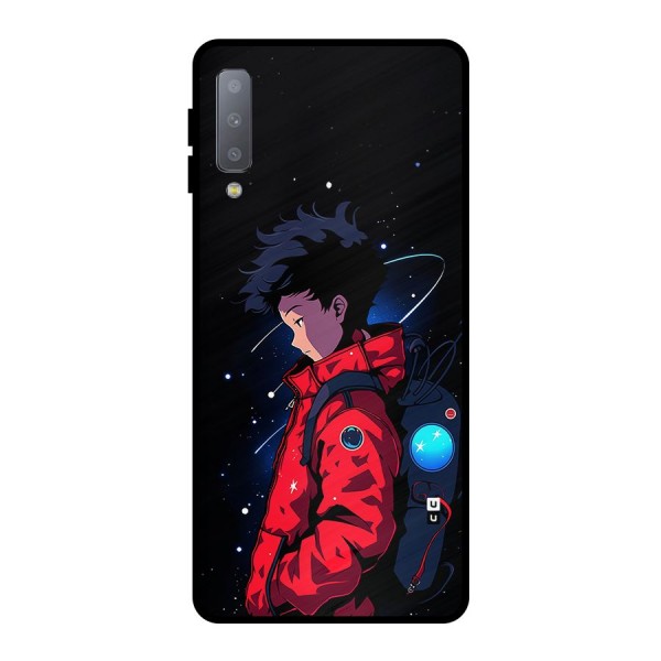 Cute Space Boy Metal Back Case for Galaxy A7 (2018)