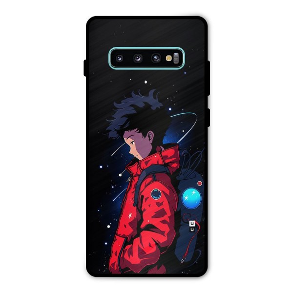 Cute Space Boy Metal Back Case for Galaxy S10 Plus