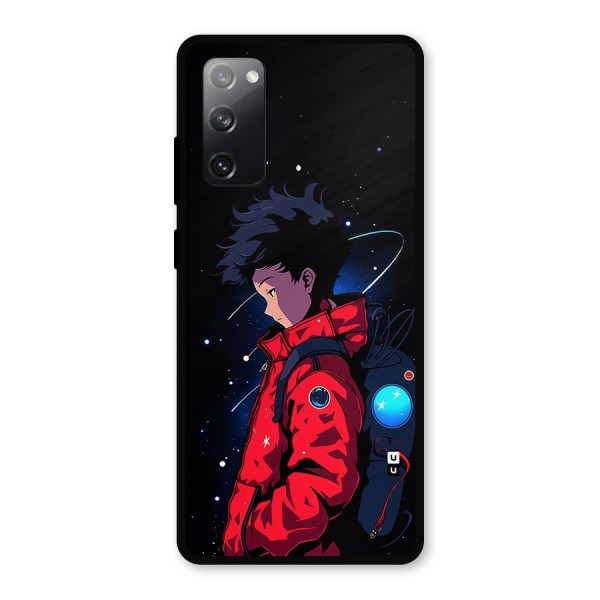 Cute Space Boy Metal Back Case for Galaxy S20 FE