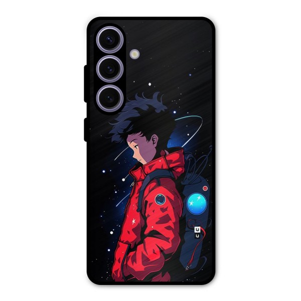 Cute Space Boy Metal Back Case for Galaxy S24