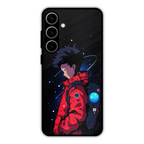 Cute Space Boy Metal Back Case for Galaxy S24 Plus