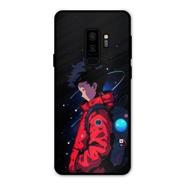 Cute Space Boy Metal Back Case for Galaxy S9 Plus