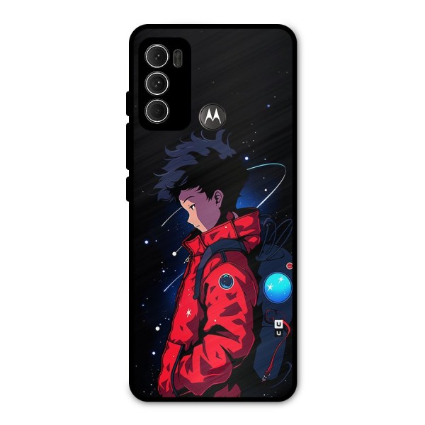 Cute Space Boy Metal Back Case for Moto G60