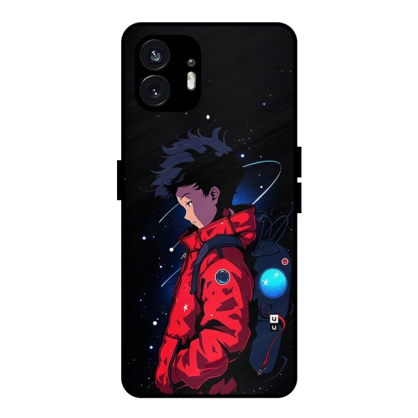 Cute Space Boy Metal Back Case for Nothing Phone 2