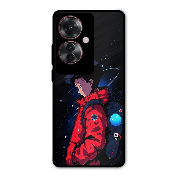 Cute Space Boy Metal Back Case for Oppo F25 Pro