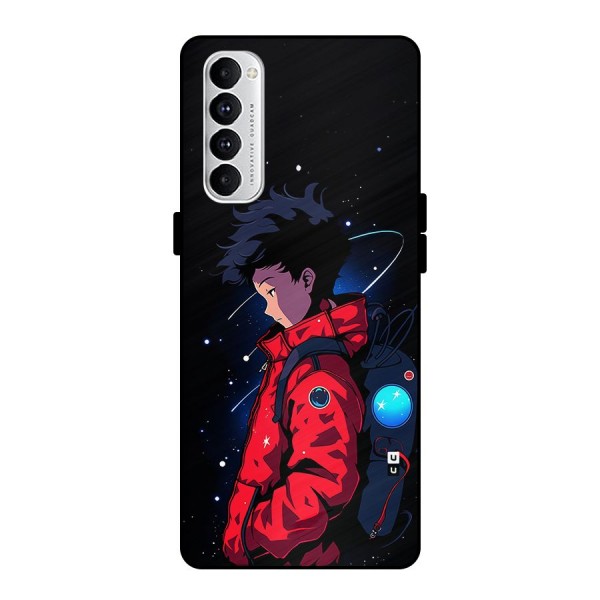 Cute Space Boy Metal Back Case for Oppo Reno4 Pro