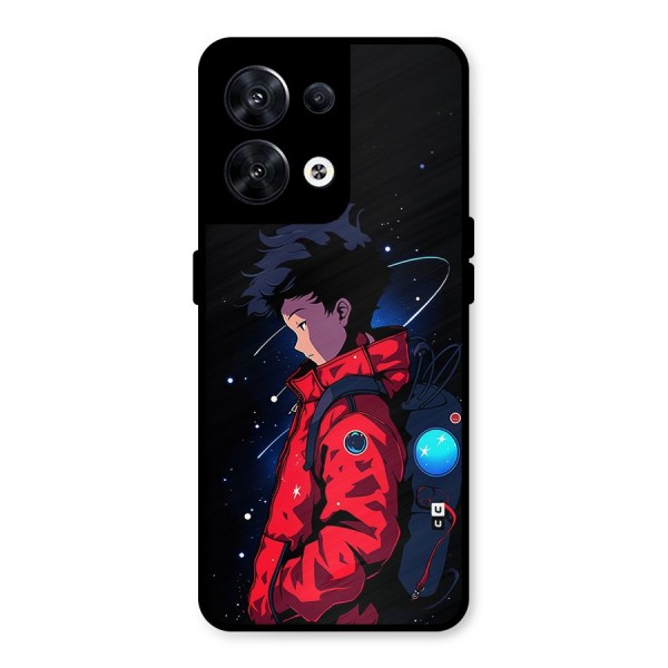 Cute Space Boy Metal Back Case for Oppo Reno8 5G