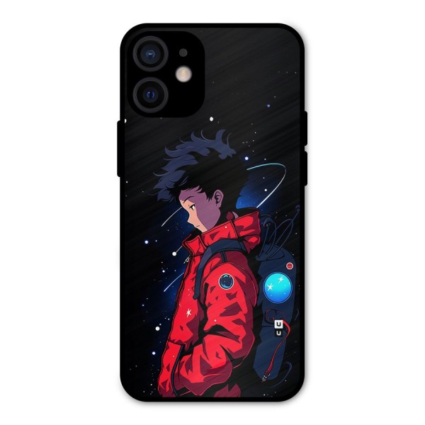 Cute Space Boy Metal Back Case for iPhone 12 Mini